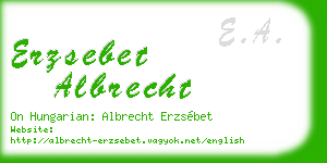 erzsebet albrecht business card